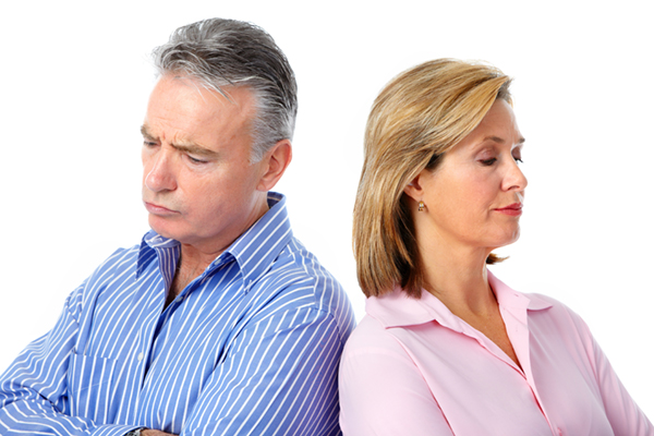 Stressed unhappy couple.